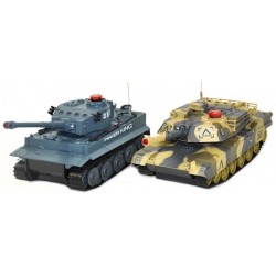 Zestaw wzajemnie walczących czołgów German Tiger i Abrams RTR 1:32 - POSERWISOWY (Uszkodzona elektronika)