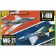 Modele plastikowe - Myśliwce Vietnam Era Fighters (F-100 Supersabre & Mig-21BD) 2 szt. - Lindberg