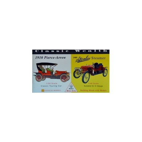 Model plastikowy - Samochody Classic Wealth - 1910 Pierce Arrow / 1909 Stanley Steamer - Glencoe Models (2szt)
