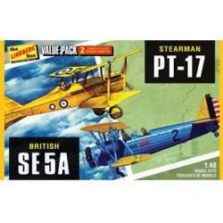 Model plastikowy - Zestaw 2 Samolotów Bi-Planes - Stearman PT-17 & British SE 5A - Lindberg