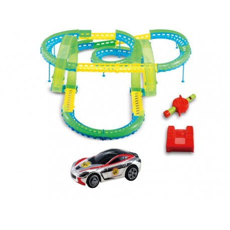 Whistling car - 375cm, 2 mosty, 2 pętle - srebrny