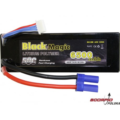 Black Magic LiPol Car 14.8V 6500mAh 50C EC5