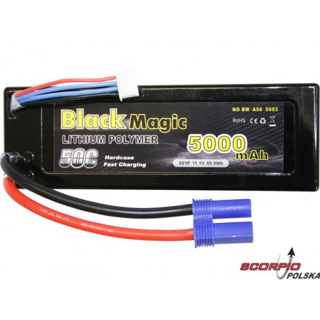 Black Magic LiPol Car 11.1V 5000mAh 50C EC5