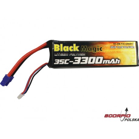 LiPol Black Magic 11.1V 3300mAh 35C Blade 350 QX3