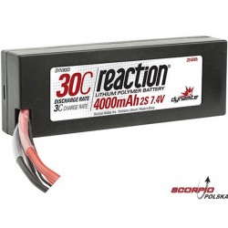 LiPol Reaction Car 7.4V 4000mAh 30C HC Deans