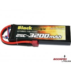 Black Magic LiPol 11.1V 3200mAh 25C Deans