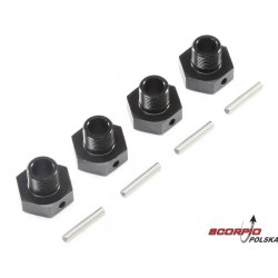 Losi Super Baja Rey: Piasta koła sześciokątna 20mm czarna (4)