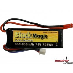 LiPol Black Magic 7.4V 950mAh 35C JST Blade CX2