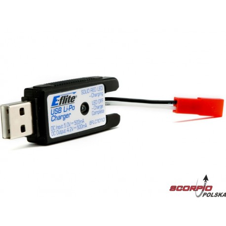 Ładowarka USB 1-ogniwo LiPol 500mA JST