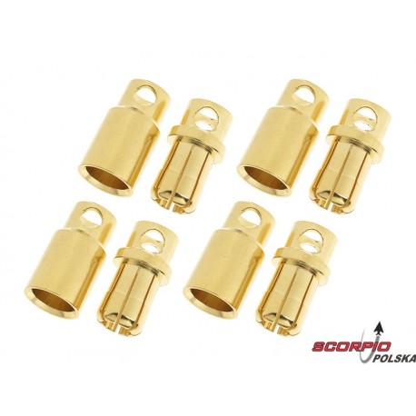 Konektor złocony 8.0mm (4 pary)