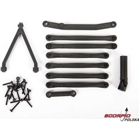 Axial SCX24: Cięgna zawieszenia wydłużony rozstaw 133.7mm