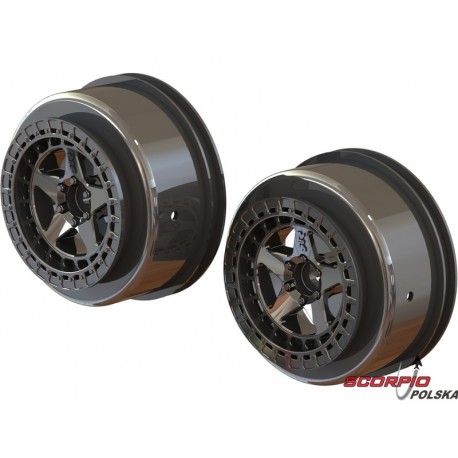 Arrma Felga SC 2.2"/3.0" 14mm Hex czarna chrom (2)