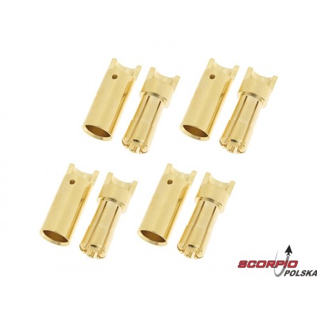 Konektor złocony 5.5mm (4 pary)