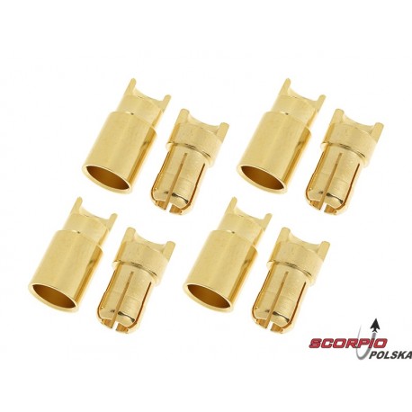 Konektor złocony 6.0mm (4 pary)