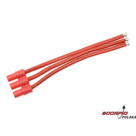 Konektor złocony 3.5mm 3-pin męski kab 14AWG 10cm