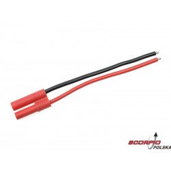 Konektor złocony 4.0mm męski kabel 14AWG 10cm (1)