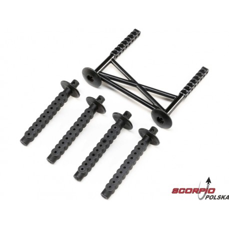 Losi mocowanie karoserii tylne, słupek, czarne: LMT