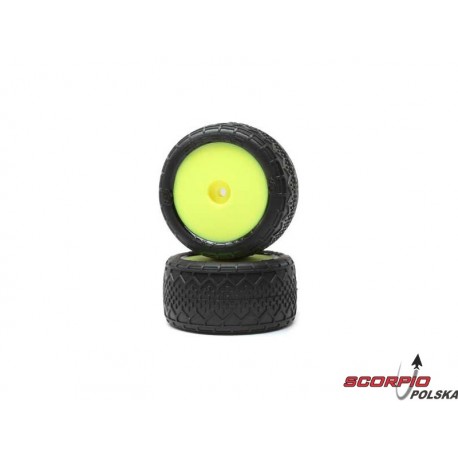 Losi koło BK Bar, tylne, żółta felga (2): Mini-B