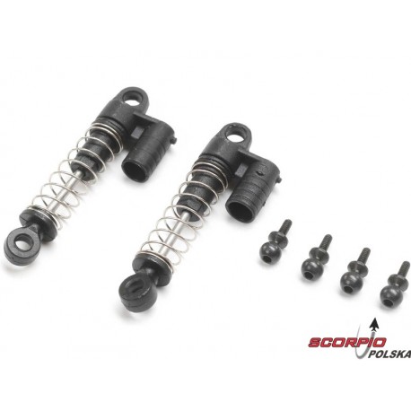 Axial amortyzator tylny, sprężyna 0.4mm (2): SCX24 Jeep JT Gladiator