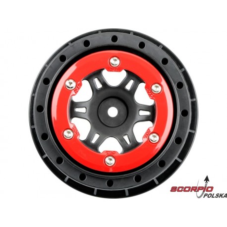 Pro-Line felga 2.2/3.0" Split Six przednia H12 czerwono-szara (2)