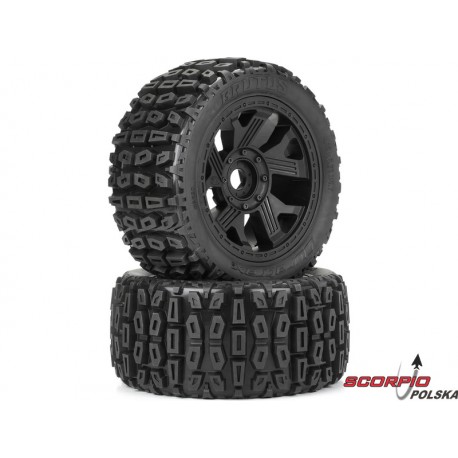 Duratrax koło 5.7" 1:6 Brutus Monster Truck, felga Ripper czarna H24mm (2)