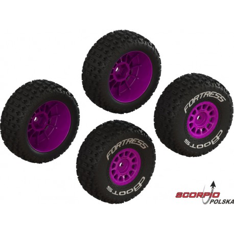Arrma Kolo Z Oponą Dboots Fortress, Felga Różowa(4): Grom