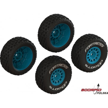 Arrma Kolo Z Oponą Dboots Fortress, Felga Niebieska (4): Grom