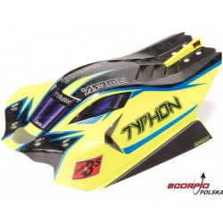 Arrma Karoseria Bezspinkowa Typhon 1:8, Żółta/niebieska