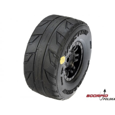 Koło Pro-Line 1:16, Opona Vector, Felga Czarna H12 Mm (4): Mojave Grom