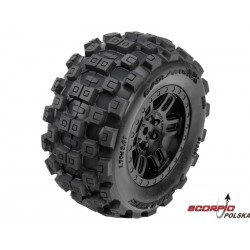 Pro-Line Koło 1:16, Opona Badlands, Felga Czarna H12Mm (2): Arrma Mini Kraton