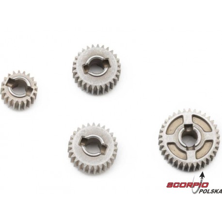 Axial Koła Zębate Wejściowe 20T, 27T I 34T, Metalowe: Scx10 Iii