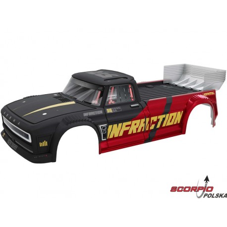 Arrma Karoseria Czarno-Czerwona: Infraction 4X4 All-Road 3S Blx