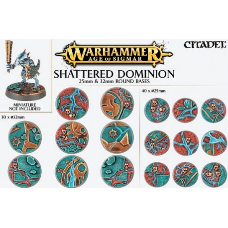 Zestaw podstawek - Shattered Dominion 25 oraz 32 mm (70 szt.) - Warhammer Age of Sigmar
