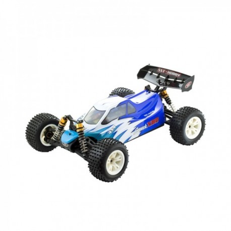 Auto elektryczne BUGGY 1:10 Off-Road (błekitno-biało-niebieski) - zestaw MCSW - SST